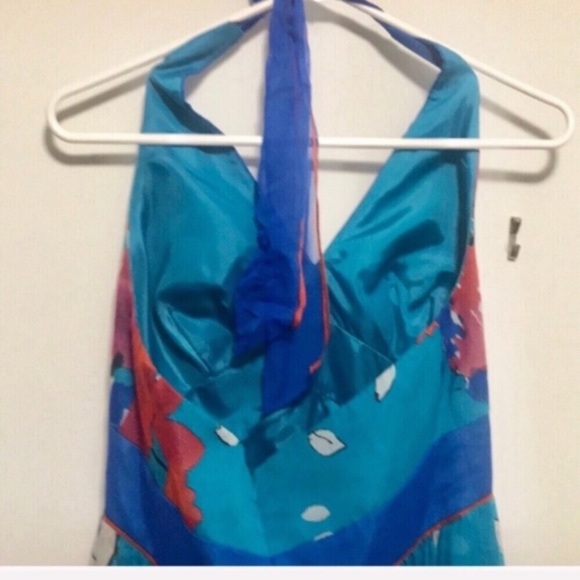 🌺JONES NEW YORK🌺SILK FLORAL HALTER DRESS🌺 - Picture 6 of 8